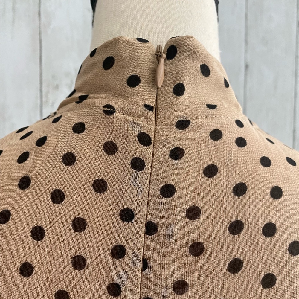 New GANNI Georgette Crepe Polka Dot Dress - Picture 7 of 16
